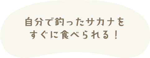 自分で釣ったサカナをすぐに食べられる！